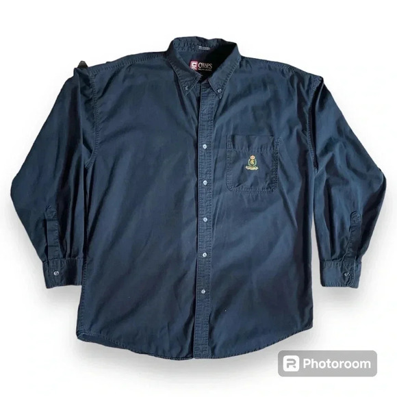 Chaps Ralph Lauren Blue Button Long Sleeve Shirt Size Large - Picture 1 of 4